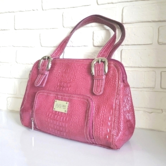 Kenneth Cole Reaction Purse Pink Croc Tote Barbie Bag - Picture 2 of 15